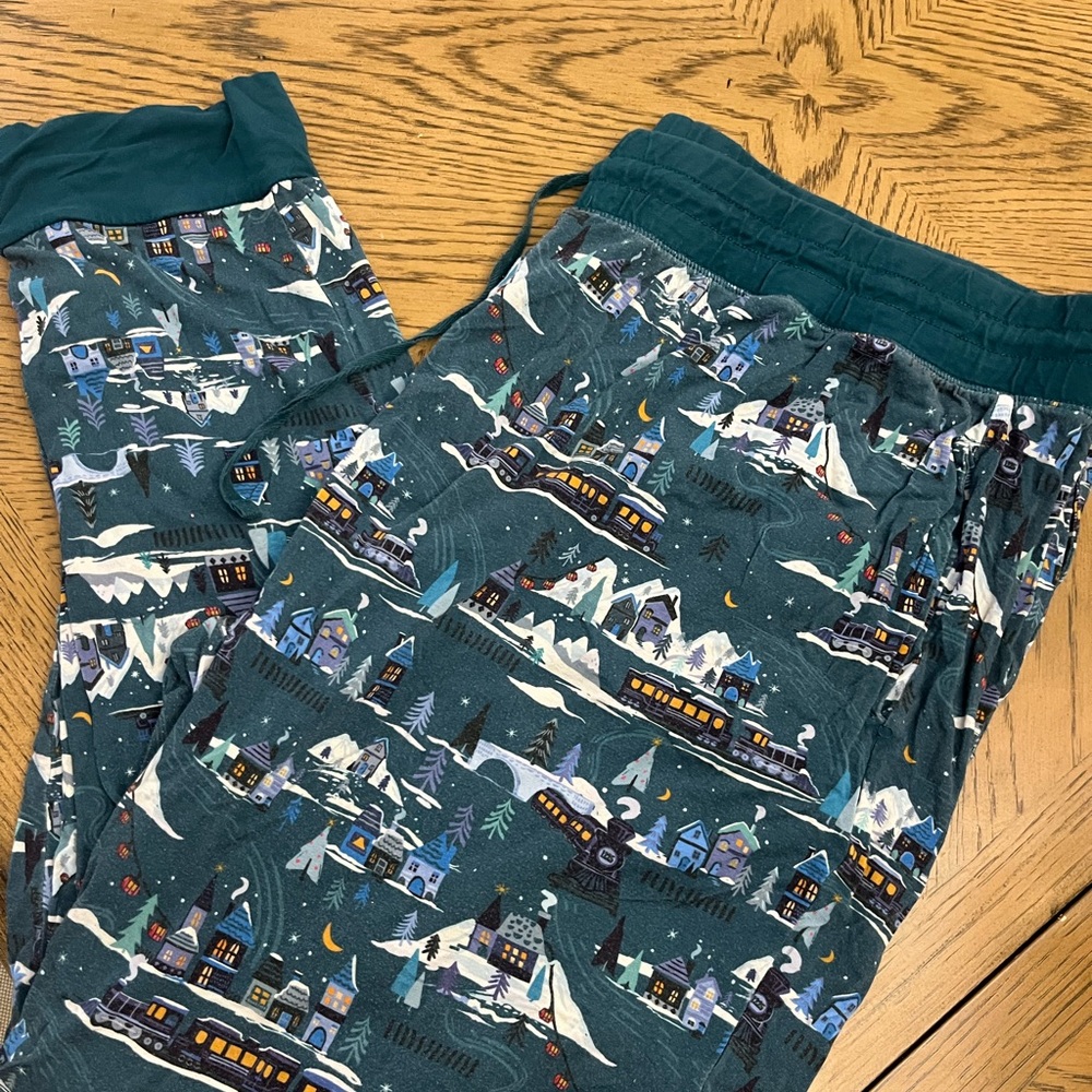 Festive Train Print Pajama Pants